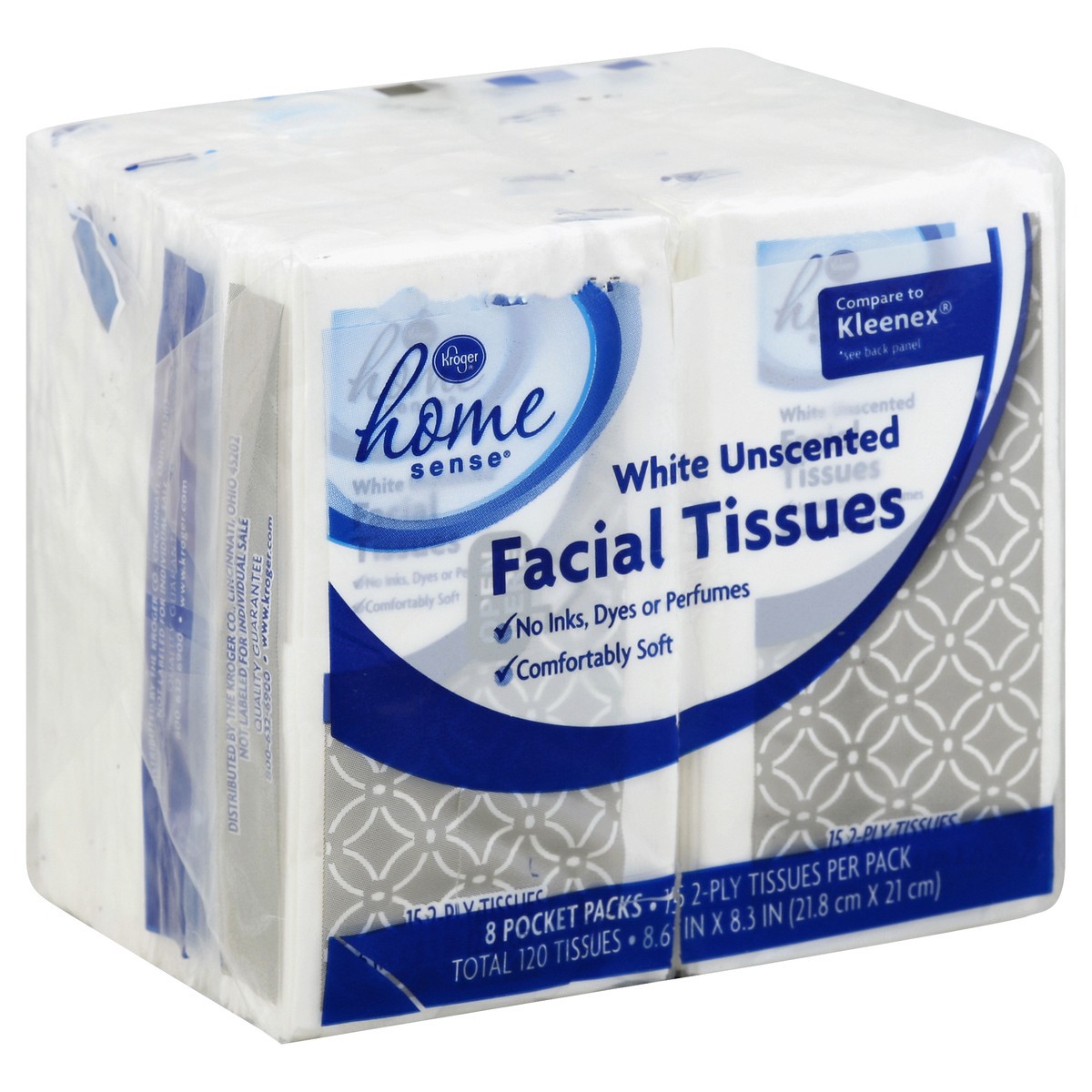 slide 5 of 5, Kroger Home Sense Pocket Pack Facial Tissue, 120 ct