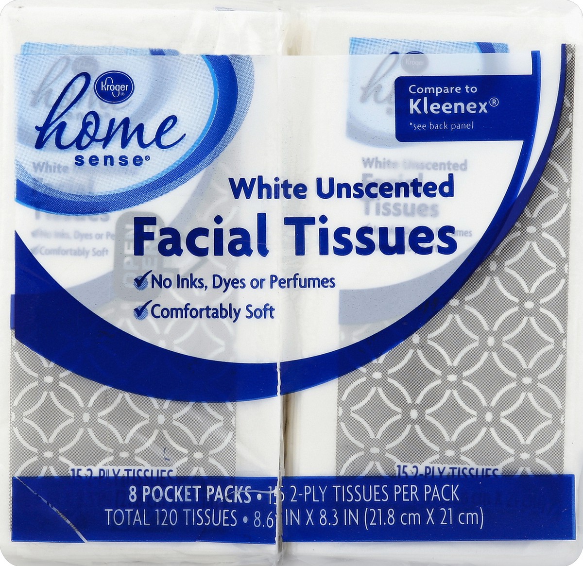 slide 1 of 5, Kroger Home Sense Pocket Pack Facial Tissue, 120 ct