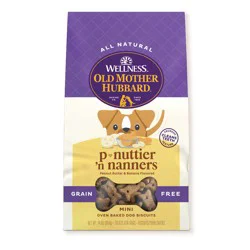 Old Mother Hubbard Wellness Old Mother Hubbard P-Nuttier 'N Nanners Grain Free Biscuits Baked Dog Treats, Mini, 14 Ounce Bag