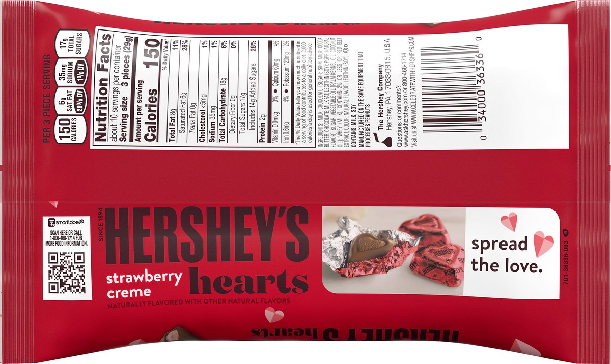 slide 5 of 6, Hershey's Hearts Strawberry Creme Hearts 10 oz, 10 oz