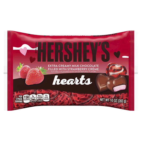 Hershey's Milk Chocolate Strawberry Creme Hearts 10 Oz | Shipt