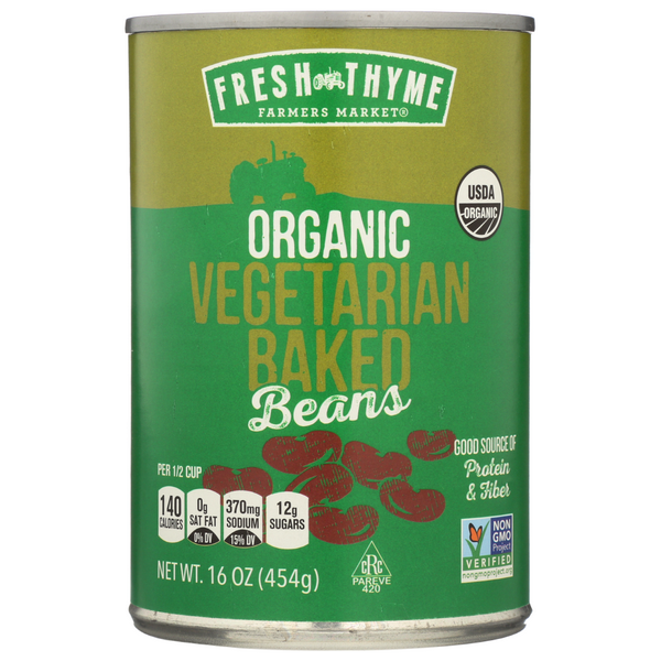 slide 1 of 1, Fresh Thyme Organic Veg Baked Beans, 16 oz