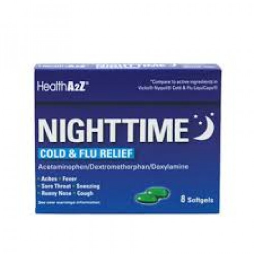 Health A2Z Nighttime Cold&Flu Relief Softgels 8 ct Shipt