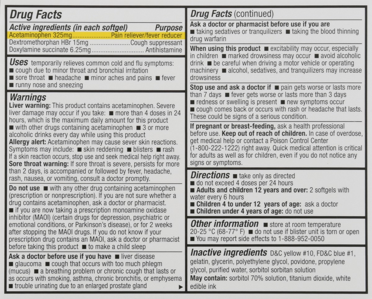 slide 2 of 13, HealthA2Z Softgels Nighttime Cold & Flu Relief 8 Softgels 8 ea, 8 ct