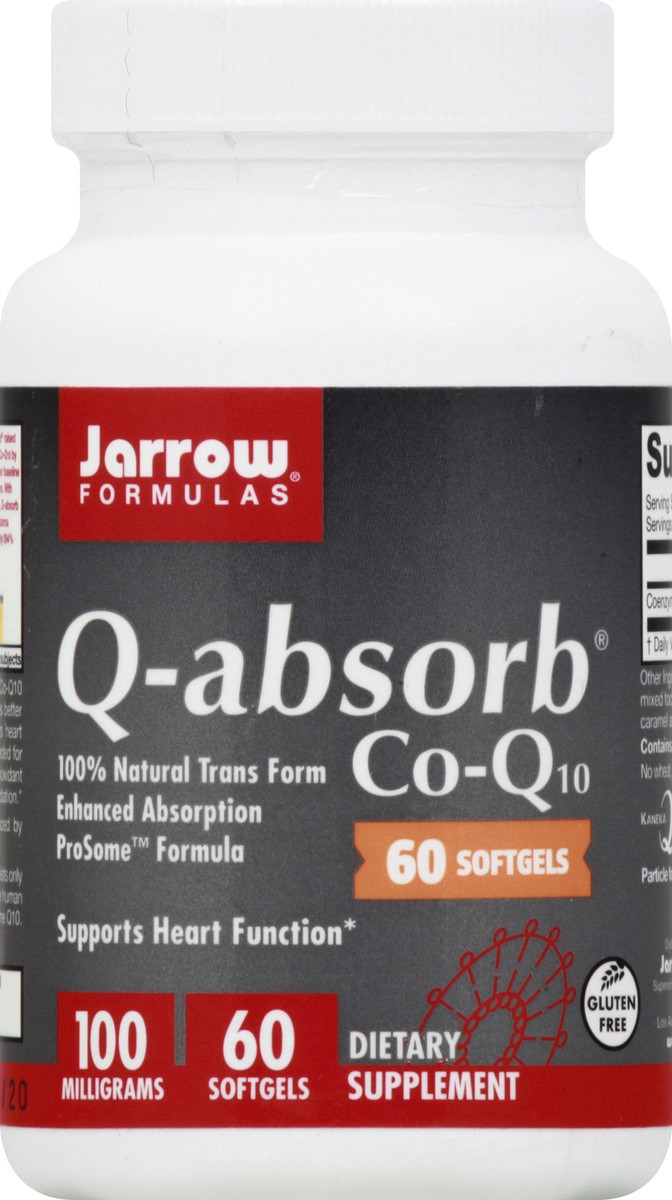 slide 1 of 12, Jarrow Formulas Q-absorb 100 milligrams Softgels Co-Q10 60 ea, 60 ct