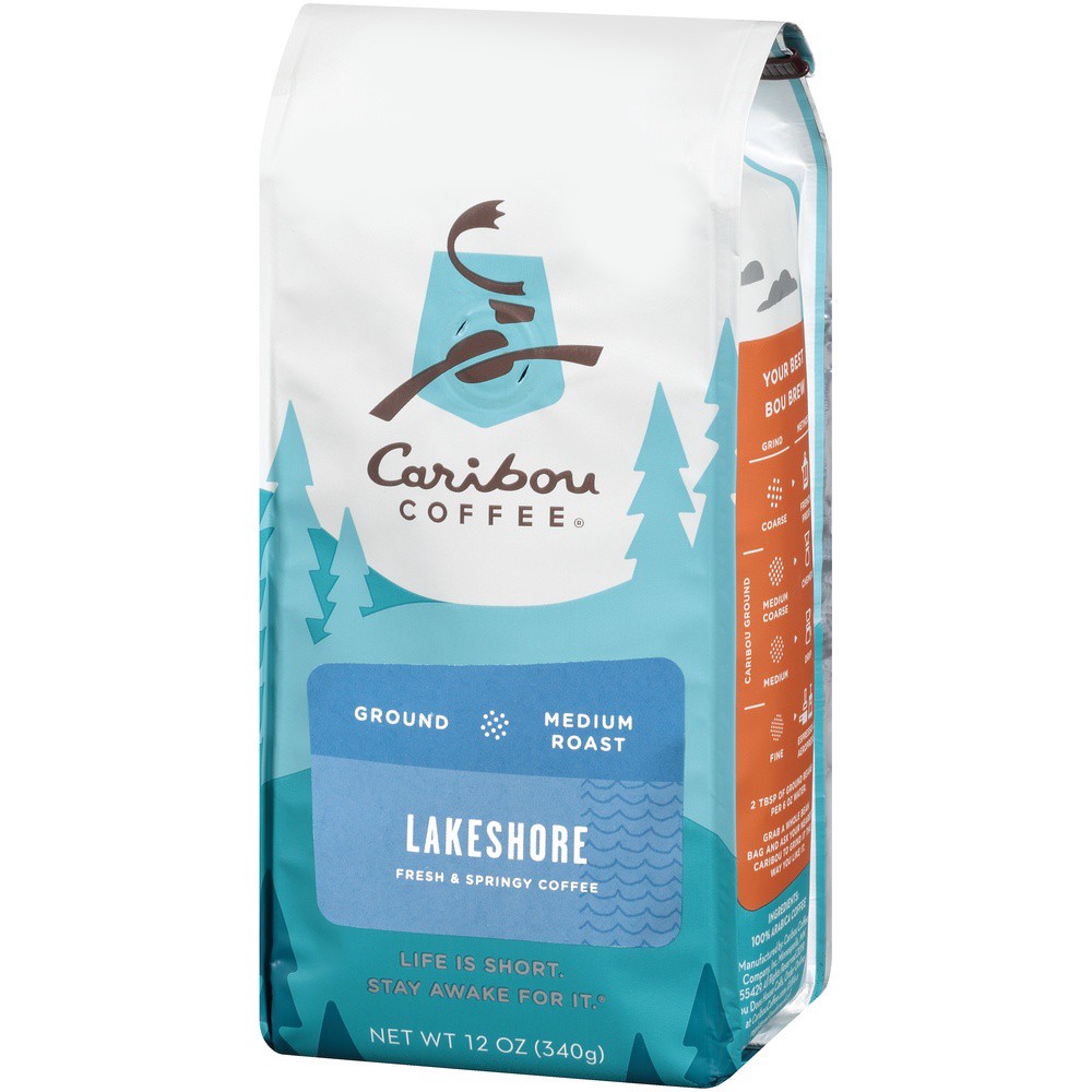 slide 3 of 7, Caribou Coffee Lakeshore Medium Roast Ground Coffee Bag- 12 oz, 12 oz