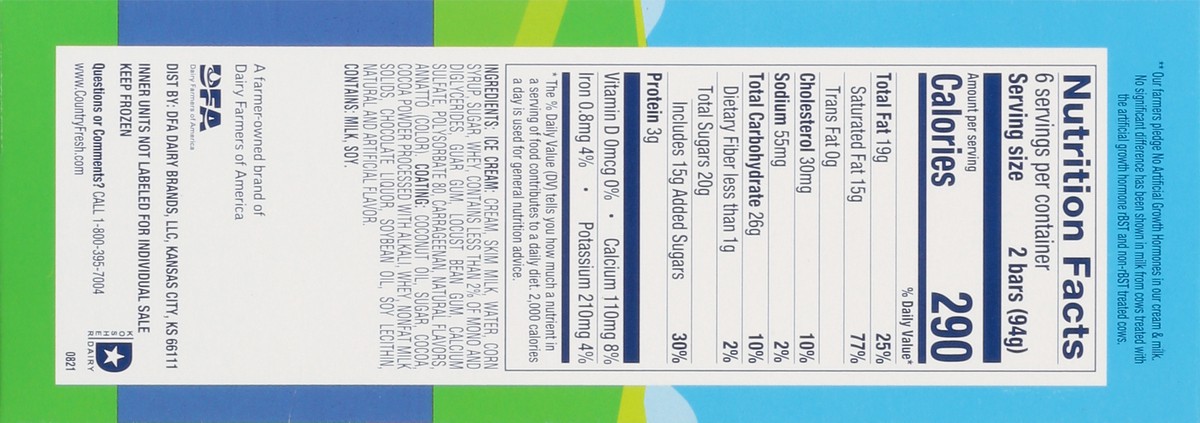 slide 9 of 17, Country Fresh Vanilla Ice Cream Bars, 30 fl oz