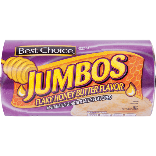 slide 1 of 1, Best Choice Flaky Honey Butter Jumbo Biscuits, 16 oz