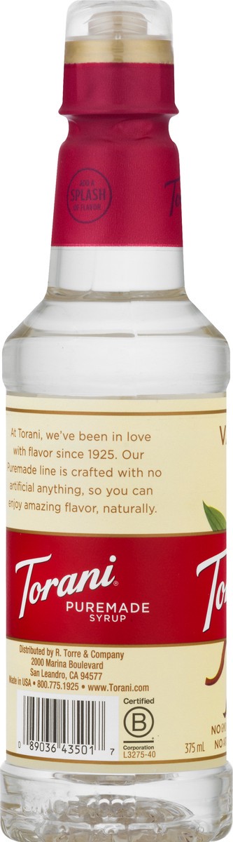 slide 13 of 13, Torani Syrup, Puremade, Vanilla - 375 ml, 1 ct