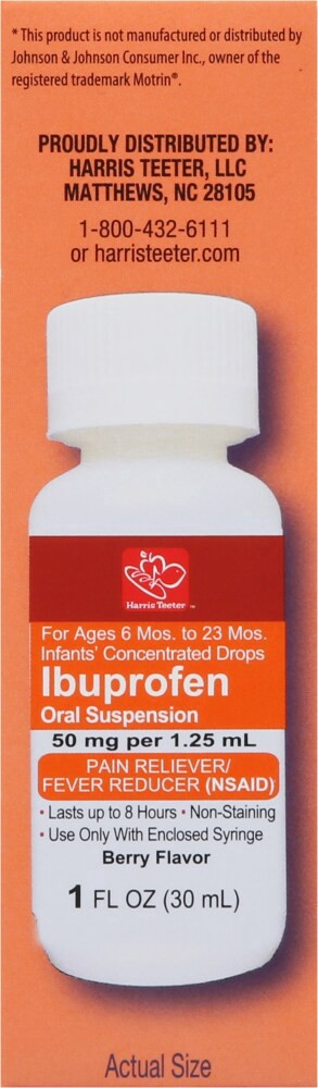 slide 5 of 5, Harris Teeter Dye Free Ibuprofen Berry Flavor Drops, 1 oz