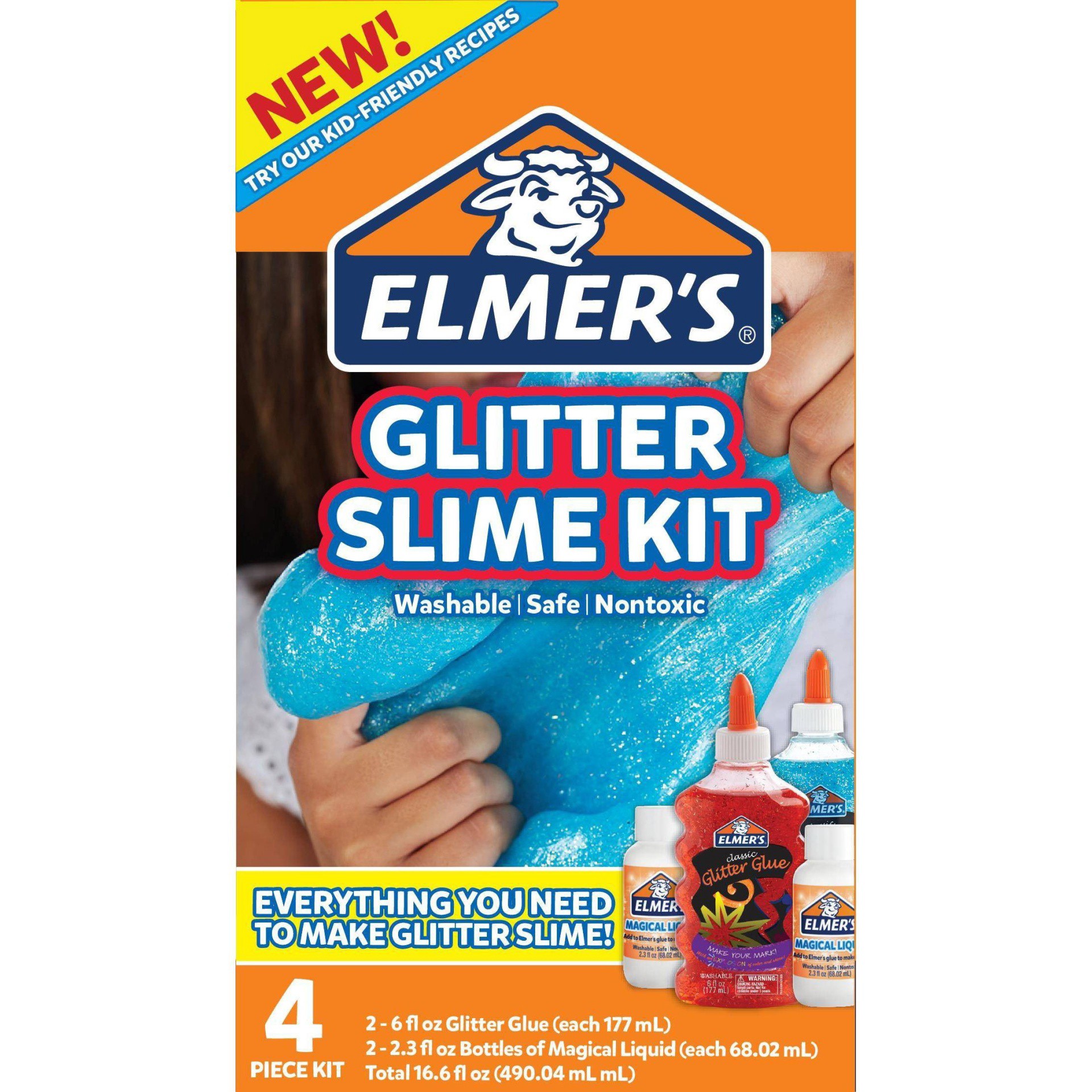 slide 1 of 6, Elmer's Glitter Slime Kit, 4 ct