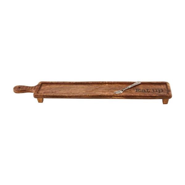 slide 1 of 1, Mud Pie Eat Up Wood Skinny Serving Tray, 1 ct