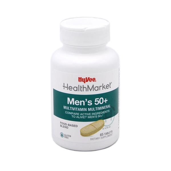 slide 1 of 1, Hy-Vee Healthmarket Men's 50+ Multivitamin Multimineral Tablets, 65 ct