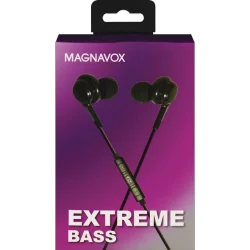 Magnavox Extreme Bass In-Ear Headphones, Black