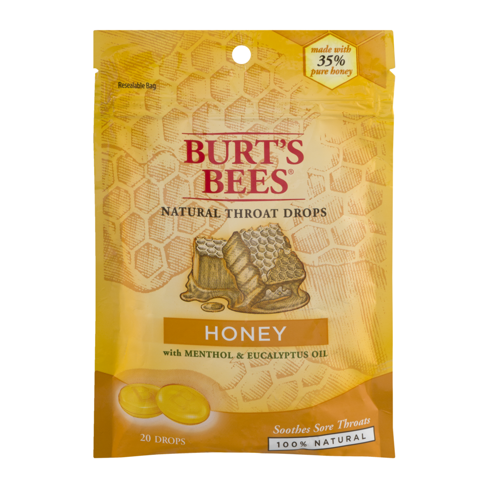 slide 1 of 2, Burt's Bees Honey Natural Throat Drops, 20 ct