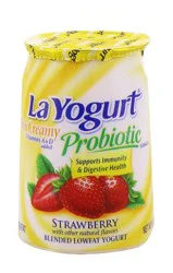 La Yogurt Probiotic Strawberry Blended Lowfat Yogurt Rich & Creamy
