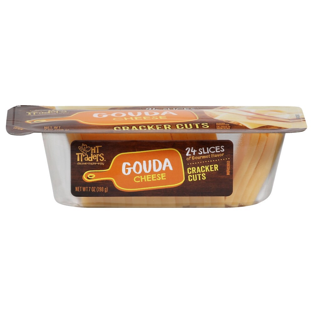 slide 2 of 3, Harris Teeter Traders Gouda Cracker Cut Cheese Slices, 24 slices / 7 oz