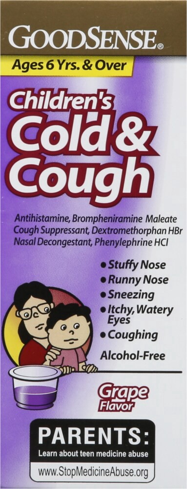 slide 3 of 5, Good Sense Children's Grape Flavor Cold & Cough 4 fl oz, 4 fl oz