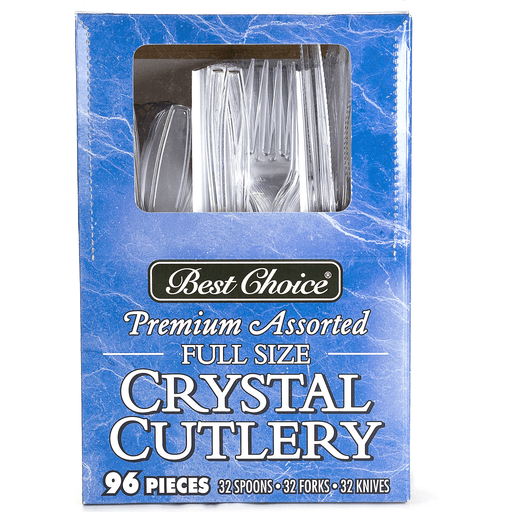 slide 1 of 1, Best Choice Assorted Crystal Plastic Cutlery, 96 ct