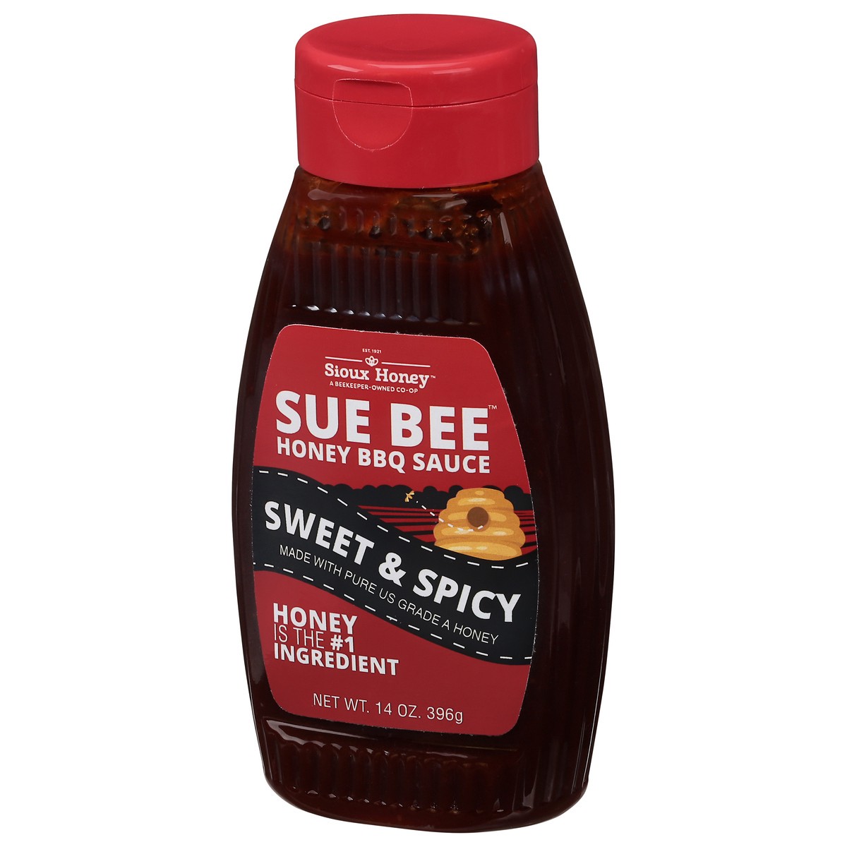 slide 5 of 9, Sue Bee Sweet & Spicy Honey BBQ Sauce 14 oz, 14 oz