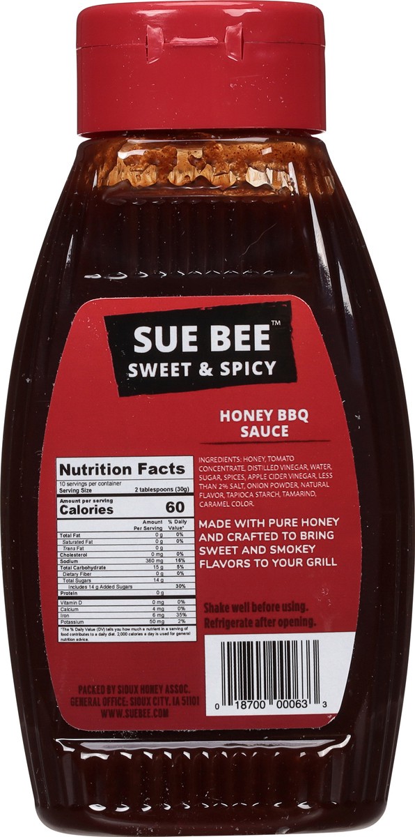 slide 2 of 9, Sue Bee Sweet & Spicy Honey BBQ Sauce 14 oz, 14 oz