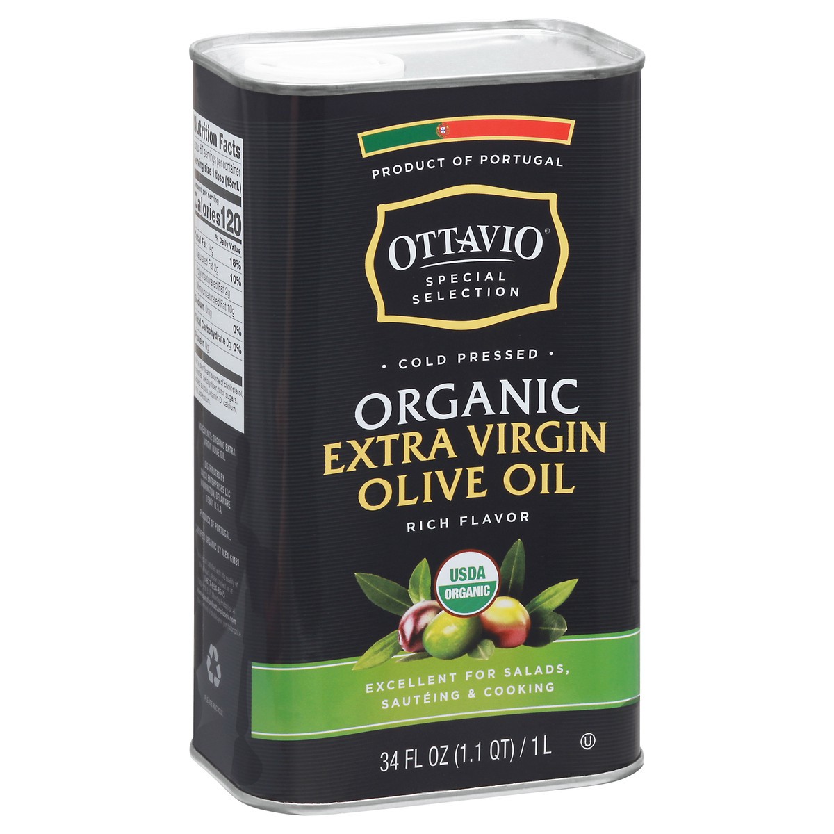 slide 5 of 14, Ottavio Extra Virgin Cold Pressed Organic Olive Oil 34 fl oz, 34 fl oz