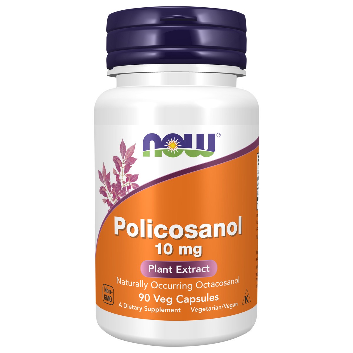 slide 1 of 4, NOW Policosanol 10 mg - 90 Veg Capsules, 90 ct