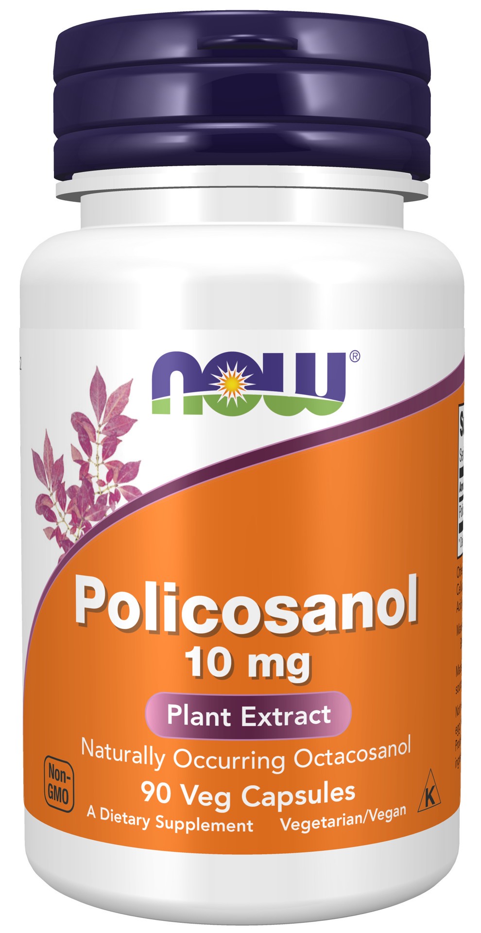 slide 1 of 4, NOW Policosanol 10 mg - 90 Veg Capsules, 90 ct