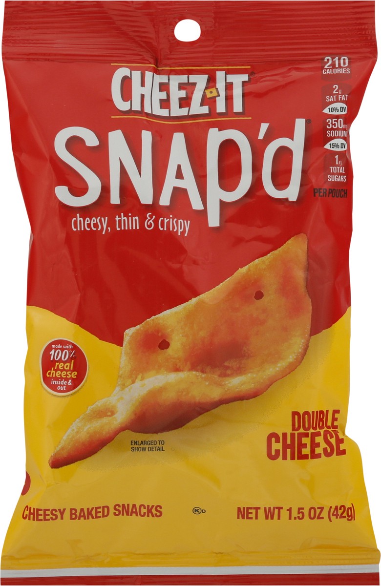 slide 5 of 14, Cheez-It Snap'd Cheese Cracker Chips, Thin Crisps, Lunch Snacks, Double Cheese, 1.5oz Pouch, 1 Pouch, 1.5 oz