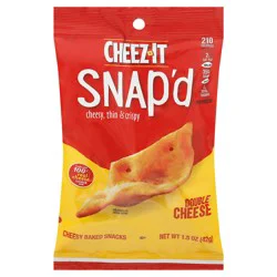 Cheez-It Snap'd Cheese Cracker Chips, Thin Crisps, Lunch Snacks, Double Cheese, 1.5oz Pouch, 1 Pouch