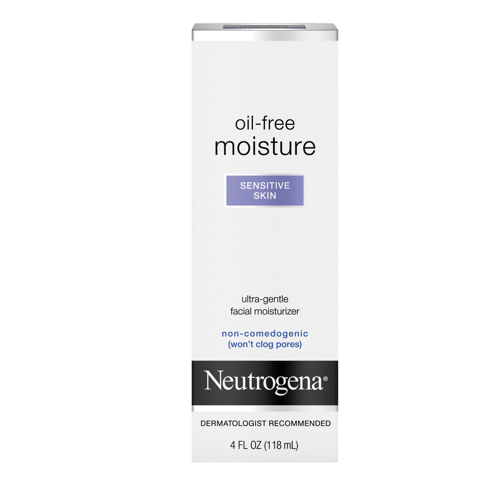 slide 1 of 7, Neutrogena Oil-Free Moisture Daily Hydrating Face Moisturizer for Sensitive Skin, Fast Absorbing Ultra-Gentle Lightweight Face Lotion Moisturizer with Glycerin, Non-Comedogenic, 4 fl. oz, 4 fl oz