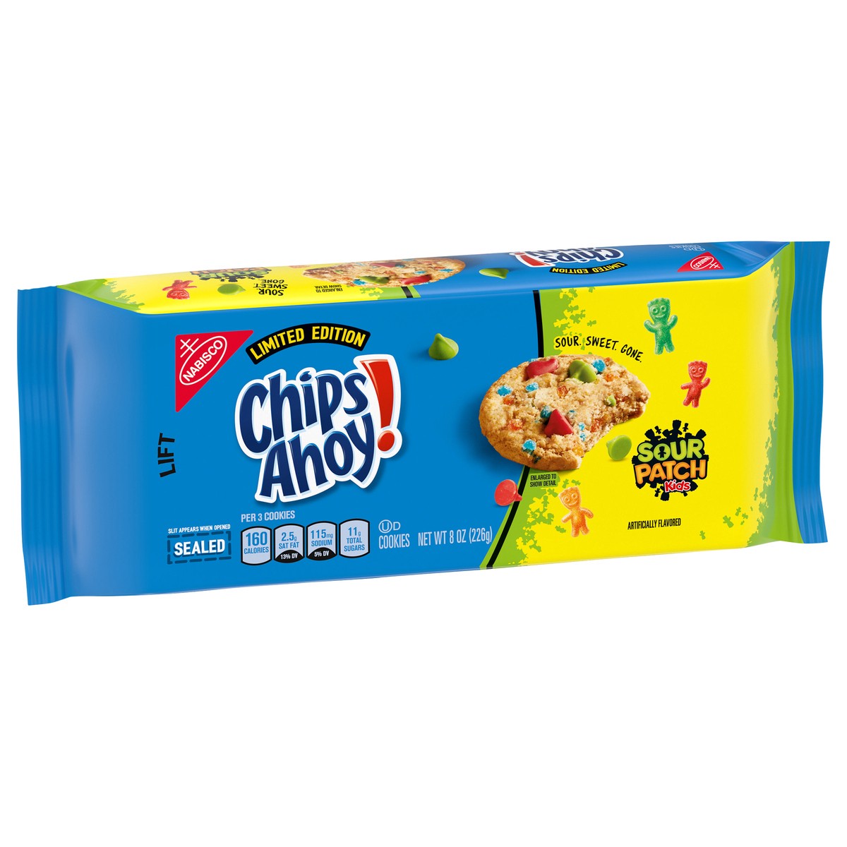 slide 7 of 9, CHIPS AHOY! Cookies with SOUR PATCH KIDS Candy, Limited Edition, 8 oz, 0.5 lb