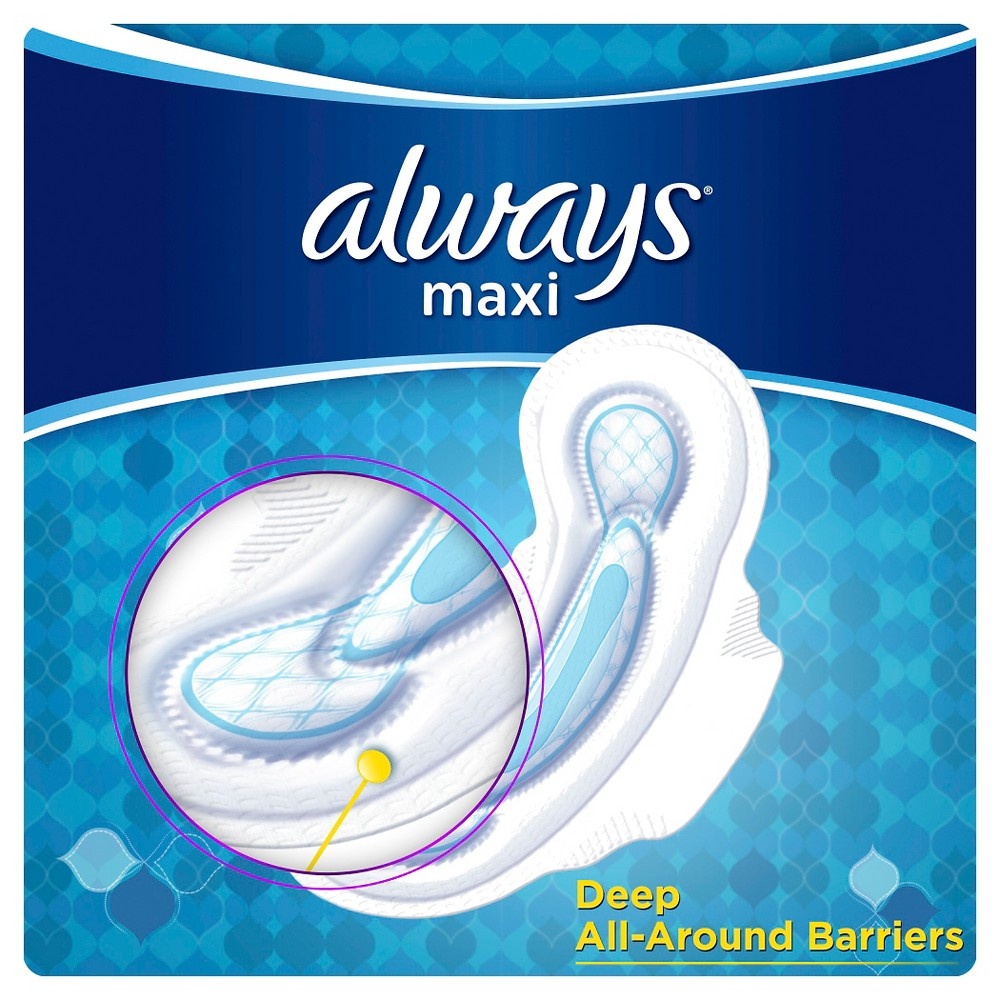 slide 4 of 6, Always Maxi Size 4 Unscented Overnight Pads With Wings, 33 ct