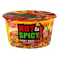 Nissin Bowl Noodles Ramen Noodle Soup Hot & Spicy Fiery Beef Flavor - 3.28 Oz