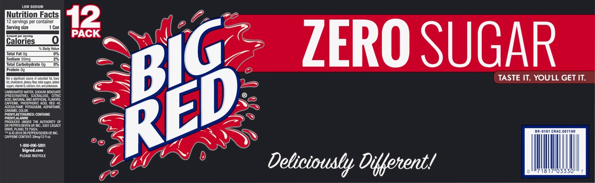 slide 2 of 7, Big Red Zero, 12 ct; 12 fl oz