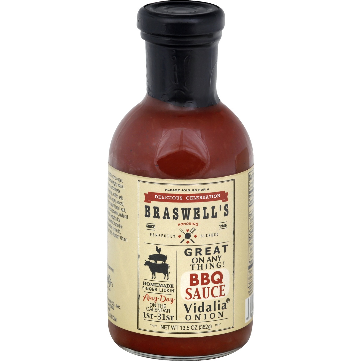 slide 1 of 1, Braswell's Vidalia Onion Sauce, 13.5 oz