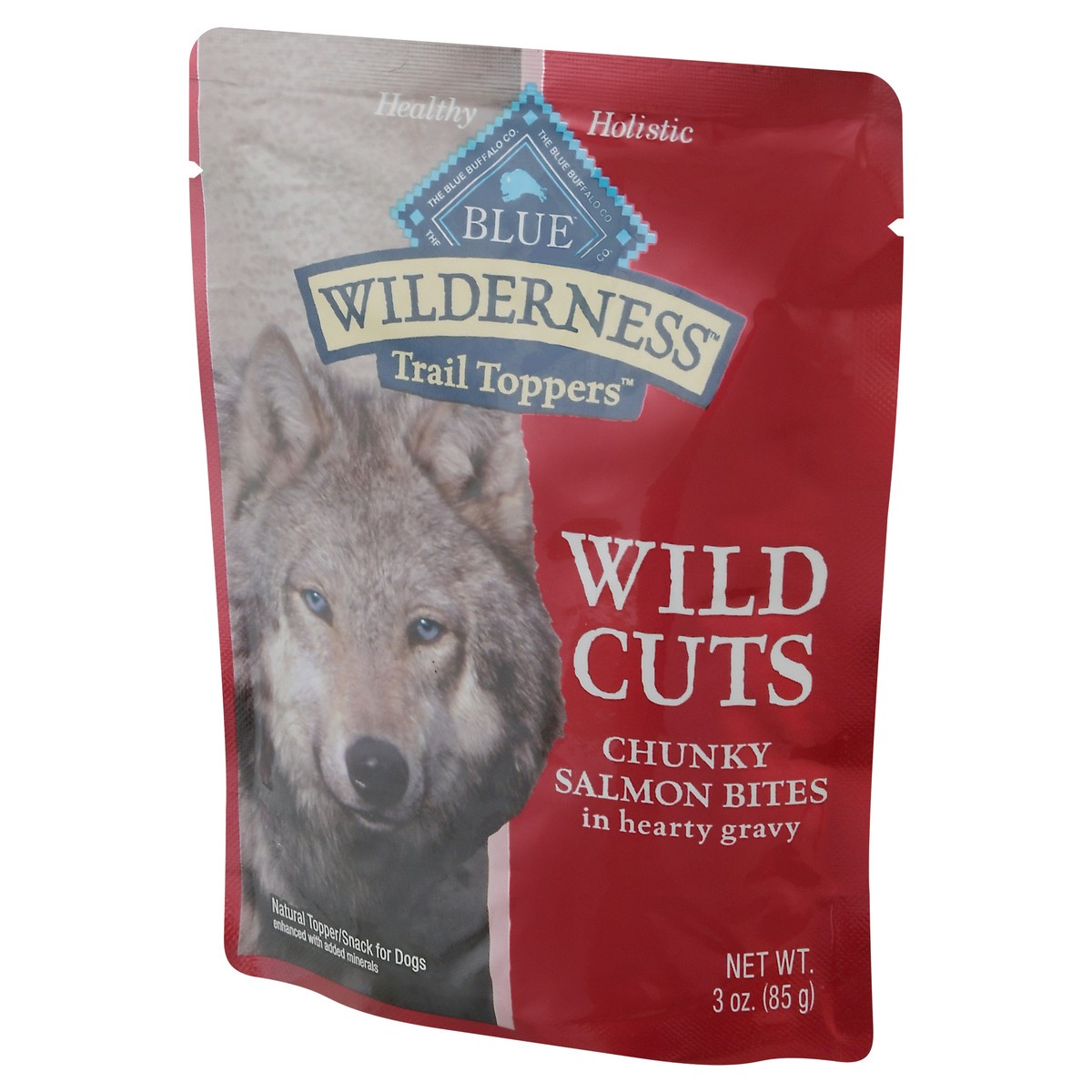 slide 11 of 11, Blue Buffalo Wilderness Trail Toppers Wild Cuts High Protein Grain Free, Natural Wet Dog Food, Chunky Salmon Bites in Hearty Gravy 3-oz pouch, 3 oz