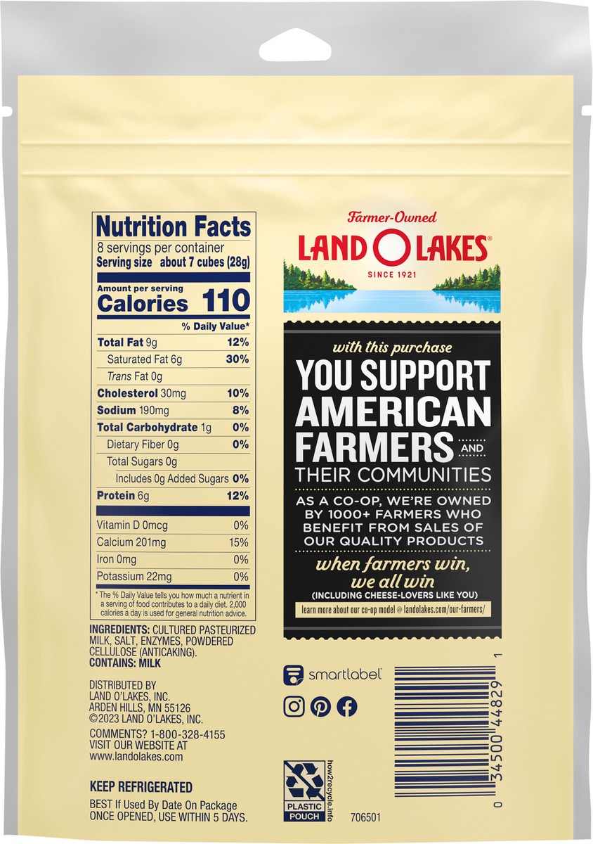 slide 2 of 11, Land O'Lakes Extra Sharp White Cheddar Cheese Cubes, 8 oz