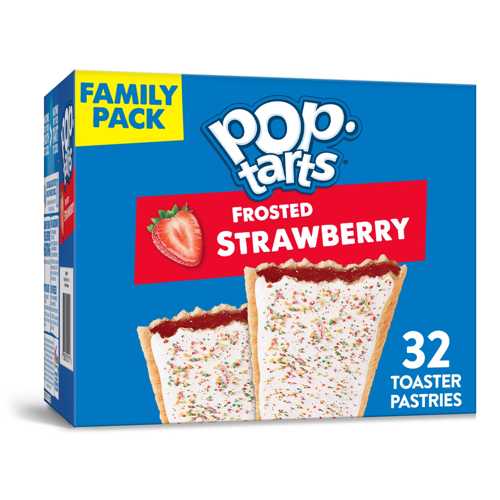 slide 1 of 1, Pop-Tarts Toaster Pastries, Frosted Strawberry, 54.1 oz, 16 Count, 3.38 lb