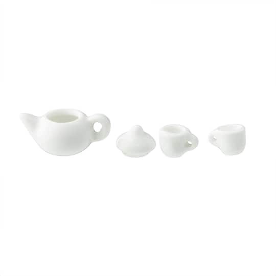 slide 1 of 4, Mini White Tea Set By Make Market, 0.806 in x 1.209 in x 0.775 in