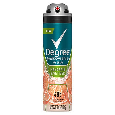slide 1 of 1, Degree Men Mandarin &Vetiver Antiperspirant Deodorant Spray, 3.8 oz
