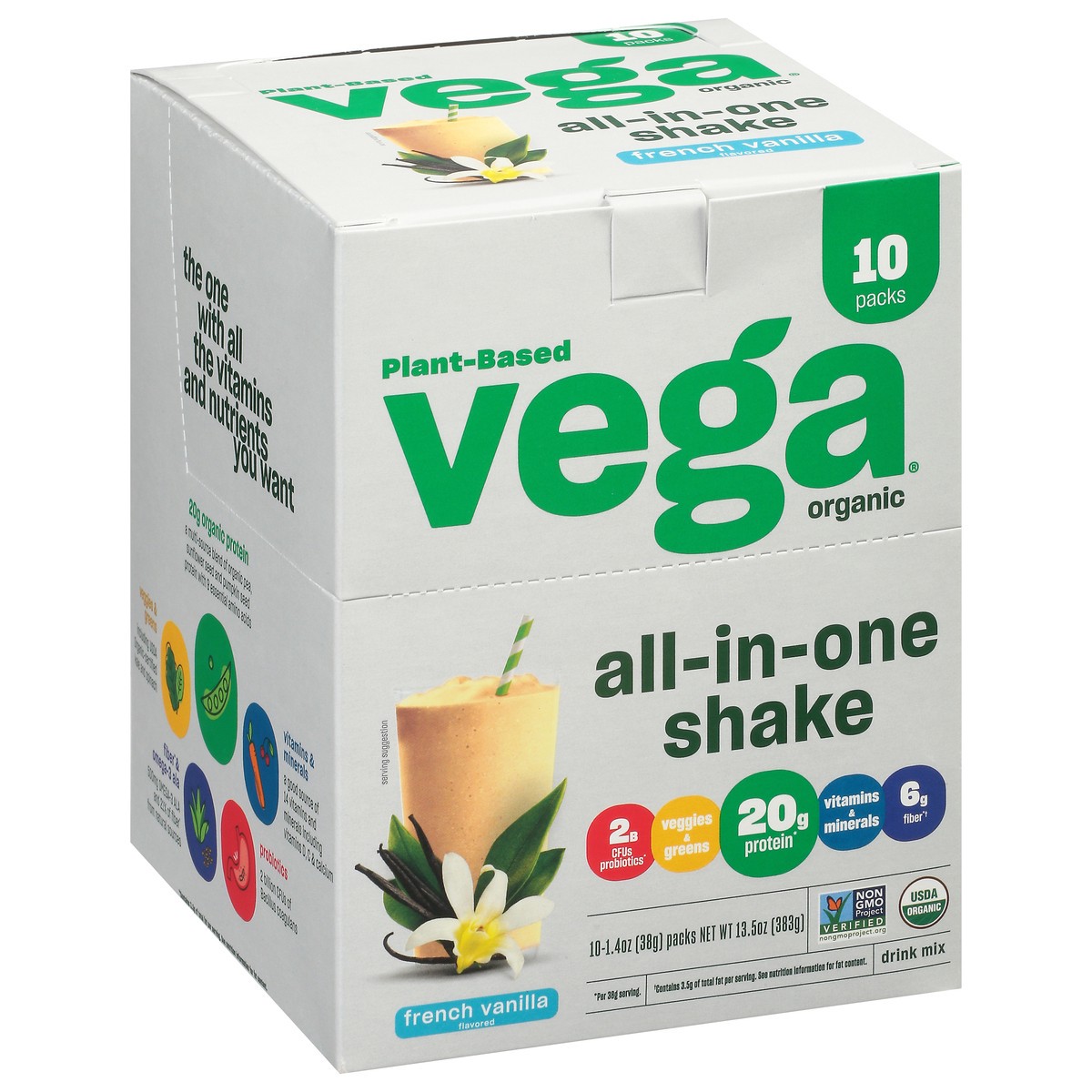 slide 2 of 12, Vega Organic French Vanilla Flavored Drink Mix 10 - 1.4 oz Packs, 10 ct