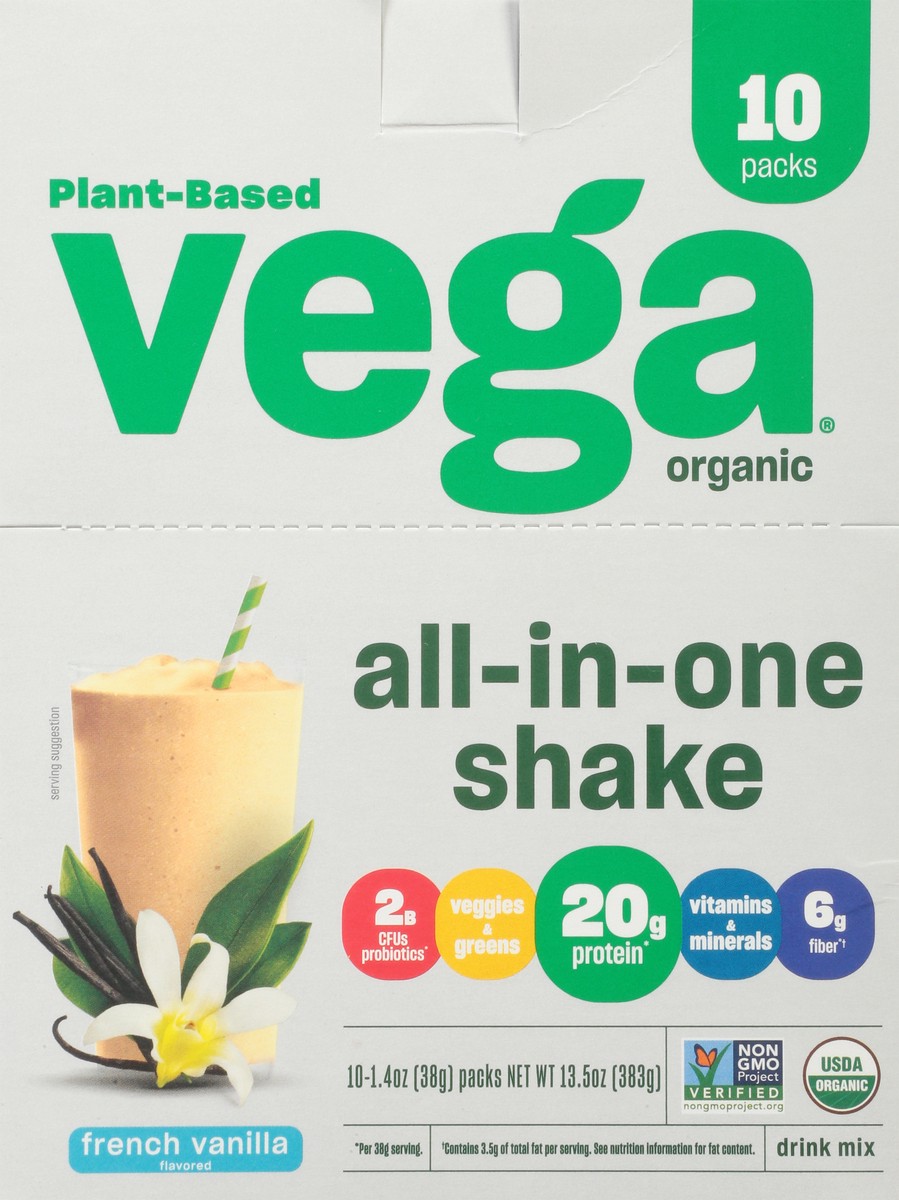 slide 5 of 12, Vega Organic French Vanilla Flavored Drink Mix 10 - 1.4 oz Packs, 10 ct