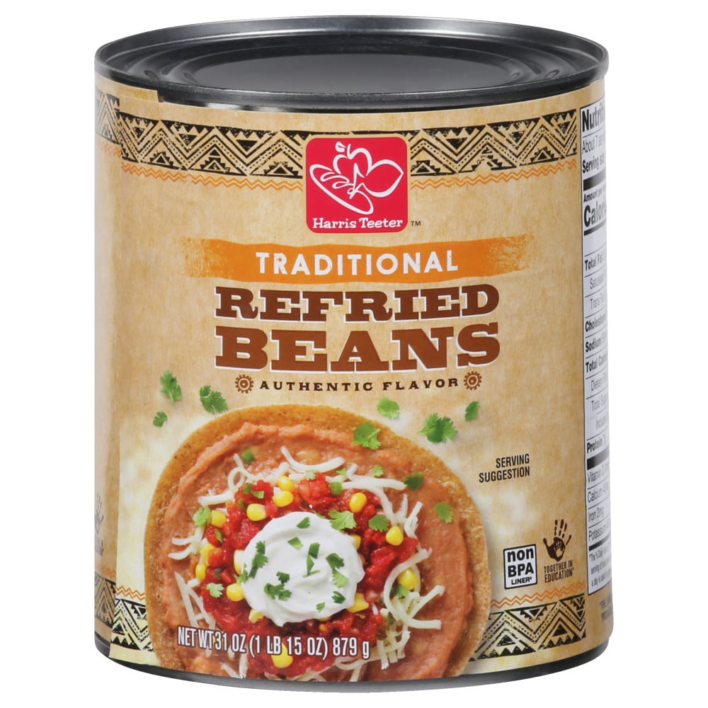 slide 3 of 3, Harris Teeter Traditional Refried Beans, 31 oz