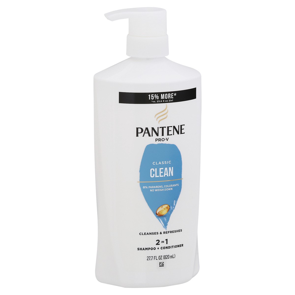 slide 5 of 9, Pantene Classic Clean 2-in-1 Shampoo & Conditioner 27.7 FL OZ/820mL, 27.7 fl oz