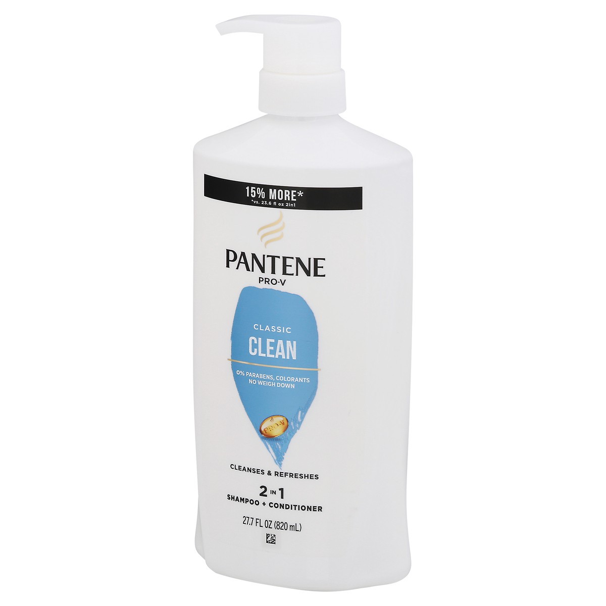 slide 9 of 9, Pantene Classic Clean 2-in-1 Shampoo & Conditioner 27.7 FL OZ/820mL, 27.7 fl oz