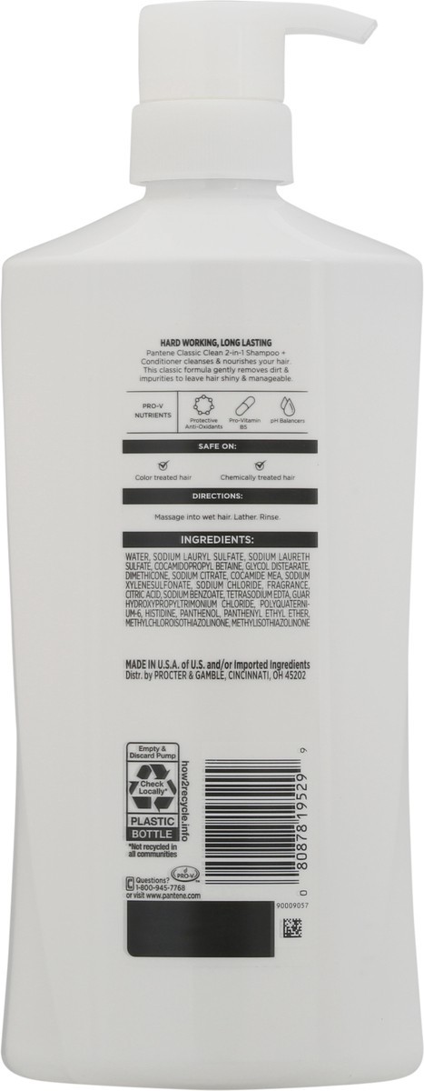 slide 2 of 9, Pantene Classic Clean 2-in-1 Shampoo & Conditioner 27.7 FL OZ/820mL, 27.7 fl oz