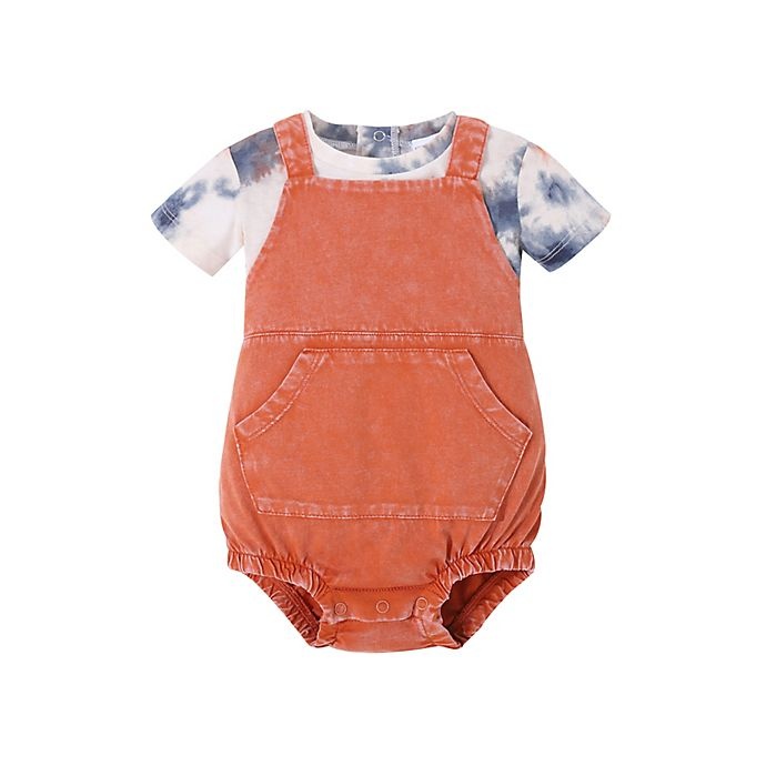 slide 1 of 7, Kidding Around Newborn T-Shirt and Shortall Set - Orange, 2 ct