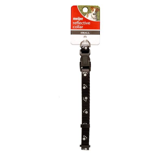 slide 1 of 1, Meijer Adjustable Reflective Dog Collar, Black, Small, SM
