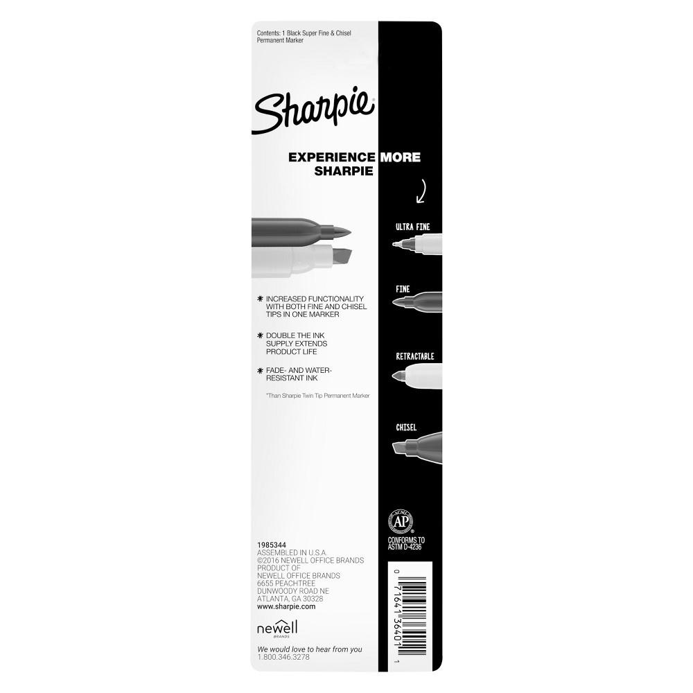 slide 3 of 6, Sharpie Black Twin Tip Permanent Marker, 1 ct